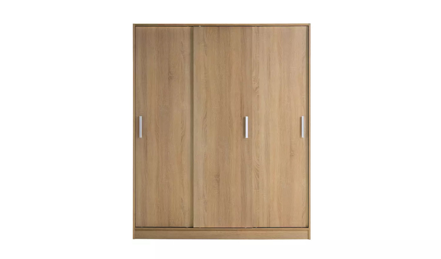 Assembled Nova 3 Door Sliding Wardrobe - Oak